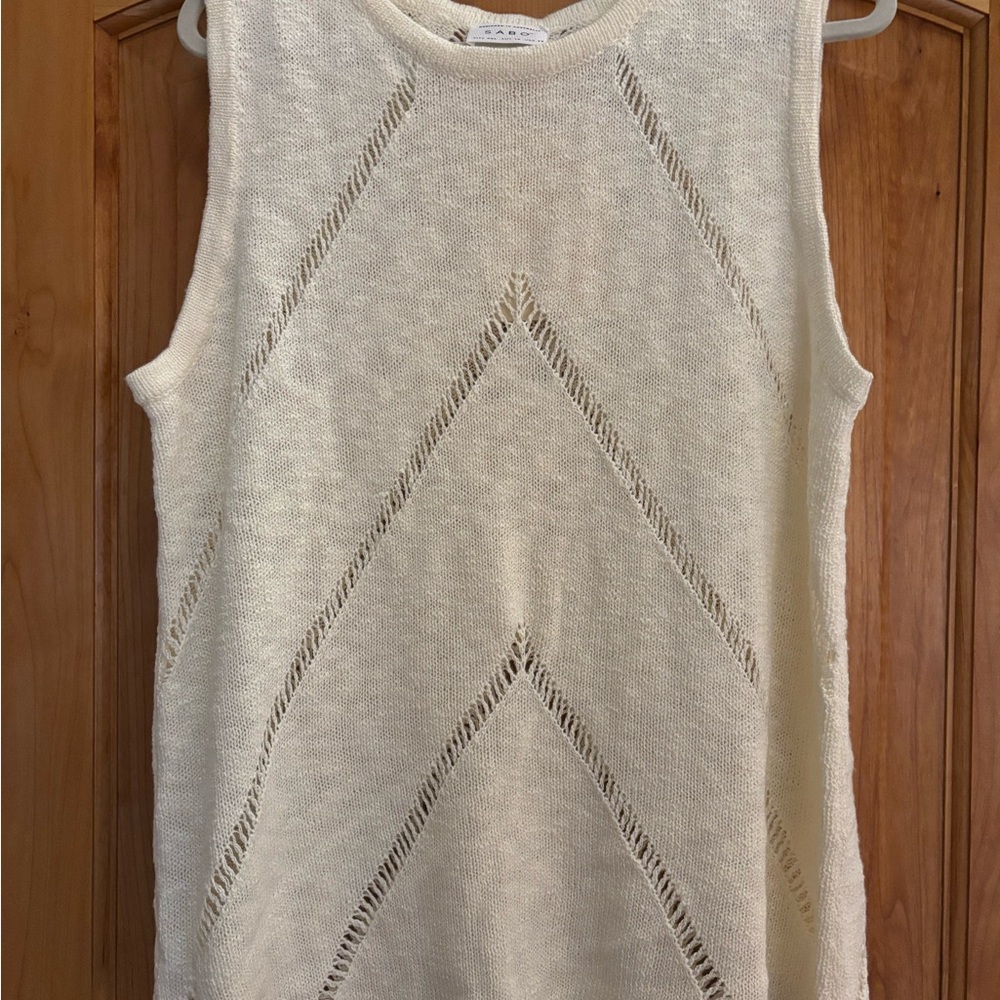 Sabo Sleeveless Cream Knit Top & pants set